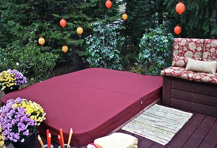 Sunbrella Spa Cover with decorations